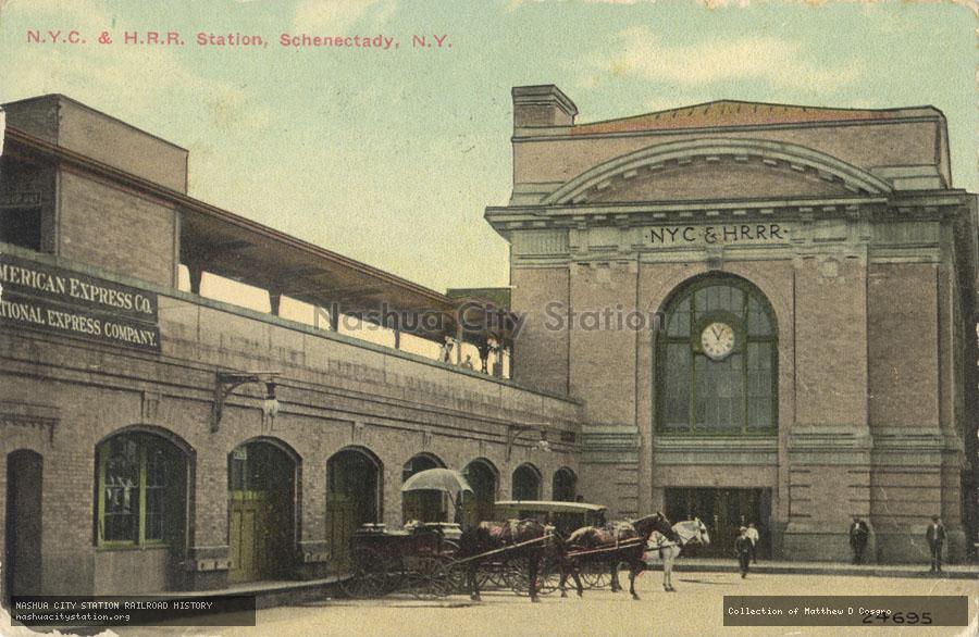 Postcard: New York Central & Hudson Railroad Station, Schenectady, New York